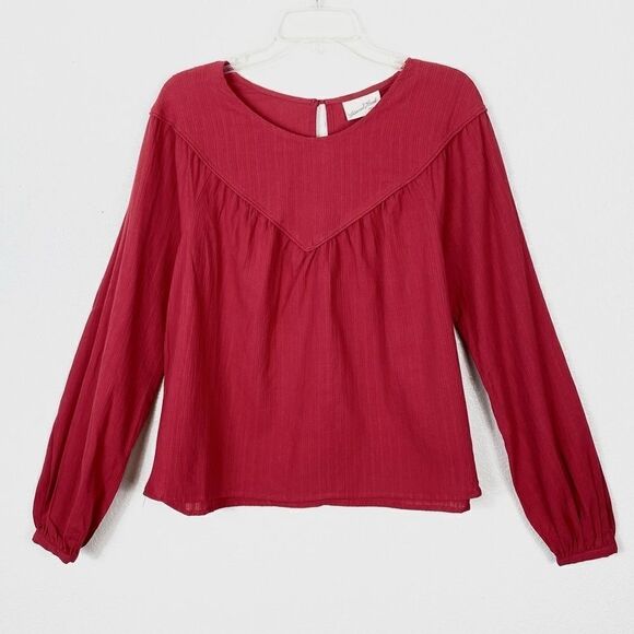 NWOT Universal Thread Red Yoke Peasant Blouse - Picture 3 of 6